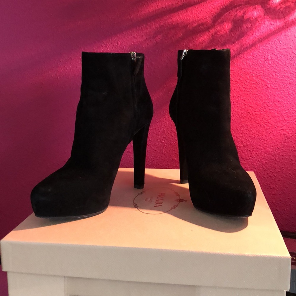 Prada black suede booties - Picture 3 of 6